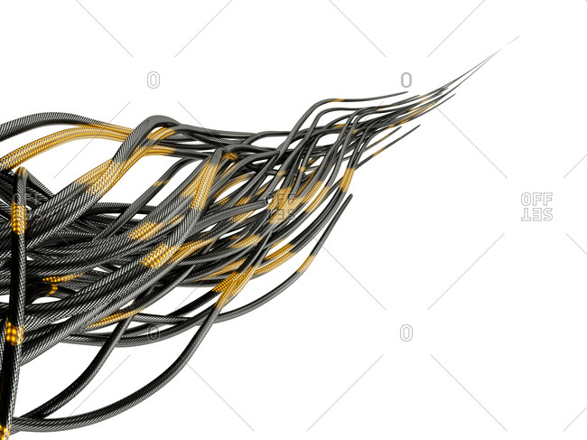 Abstract futuristic network cables isolated on a white background