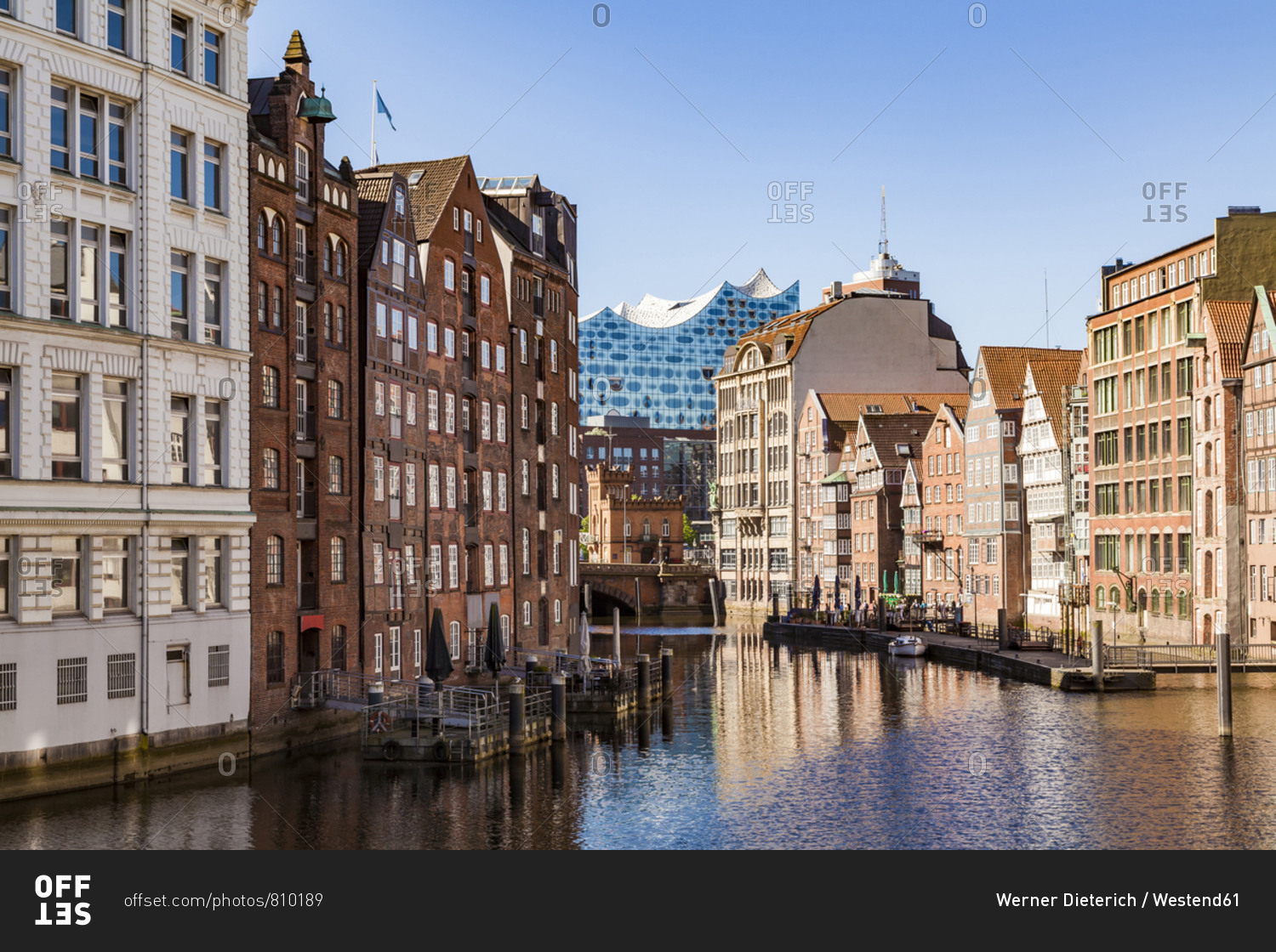 Germany- Hamburg- Old Town- Town houses at Nikolai Fleet stock photo