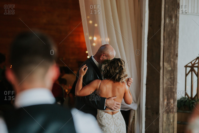 Bridesmaid lined up at a wedding ceremony