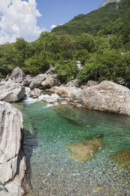 Switzerland- Ticino- Verzasca Valley- turquoise and clear Verzasca river