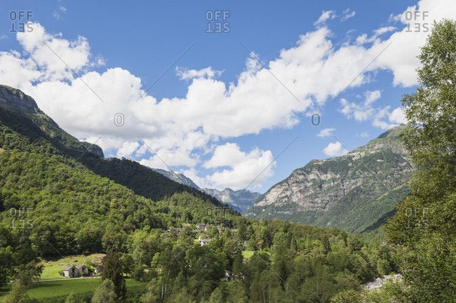 Switzerland- Ticino- Verzasca Valley- mountain scenery