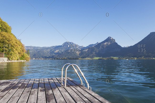 Austria- Alps- Salzburg- Salzkammergut- Salzburger Land- Wolfgangsee- public swimming spot