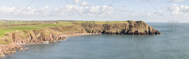 UK- Wales- Pembrokeshire- Swan Lake Bay- coast and sea