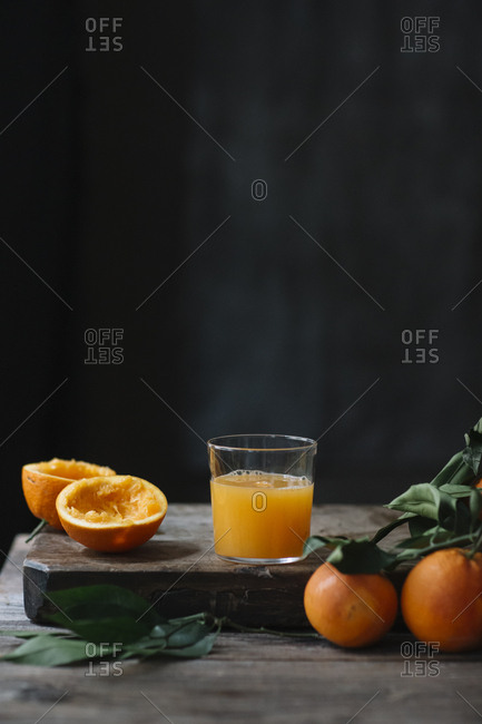 Glass of freshly squeezed orange juice