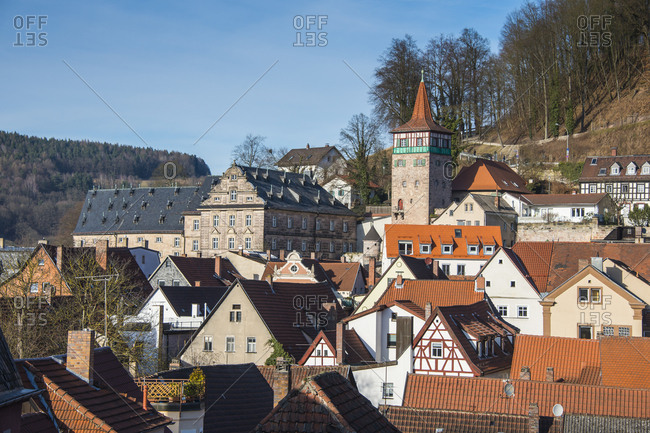Germany- Bavaria- overlook over the town of Kulmbach