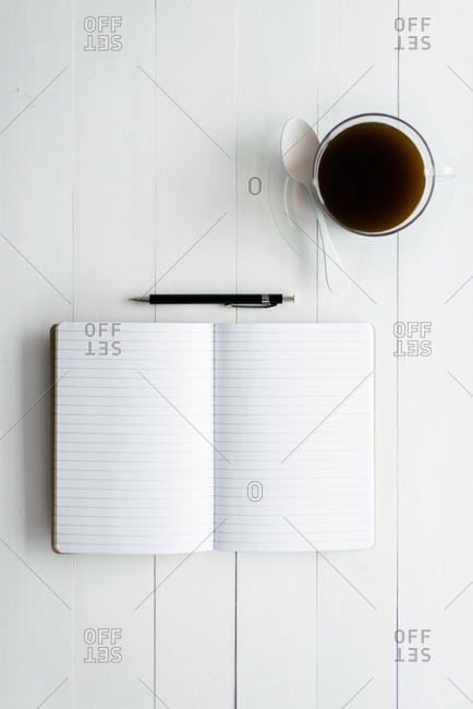 Open notebook on table