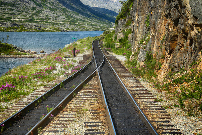 Railway track by the water