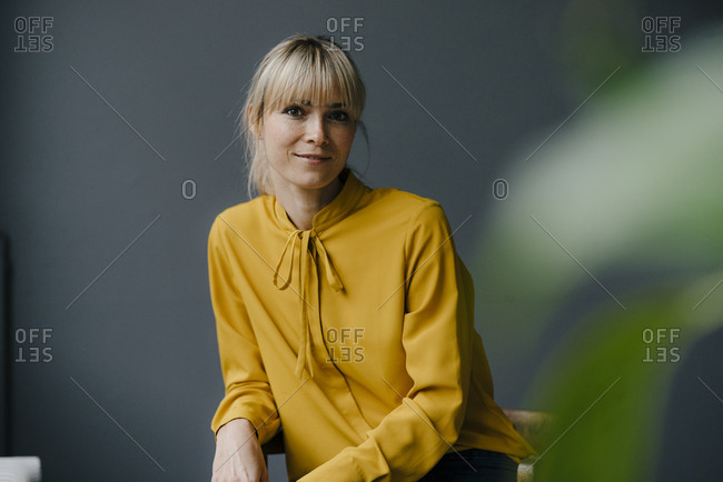 Portrait of a serene blond woman