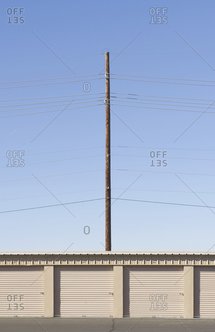 Power Line Pole Over Bay Doors