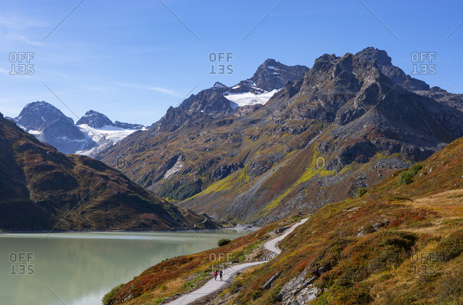 Austria- Vorarlberg- Bielerhoehe- Silvretta Reservoir- trail