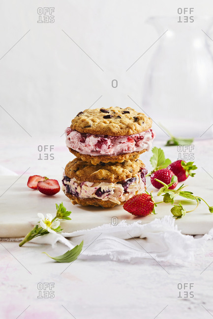 Two delicious ice cream sandwiches