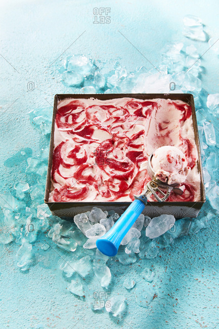 Rhubarb Swirl Ice Cream - Offset