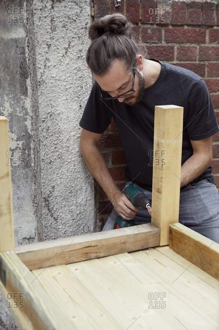 Man making table