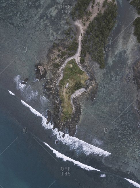 Aerial view of coastline, Lombok, Indonesia