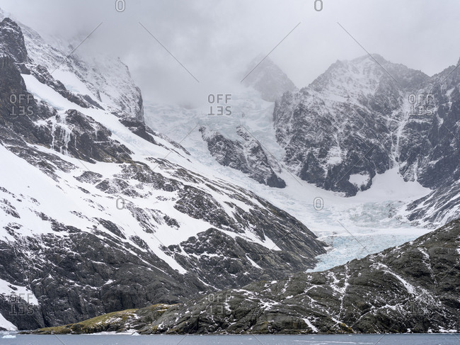 Glaciers of Drygalski Fjord at the southern end of South Georgia.