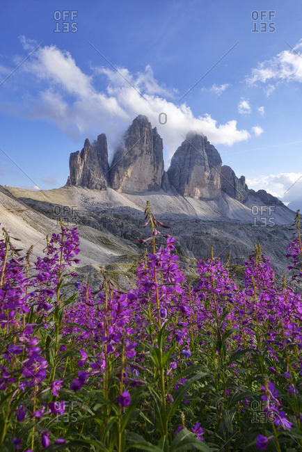Italy- Sexten Dolomites- Tre Cime di Lavaredo- Nature Park Tre Cime- Unesco World Heritage Natural Site