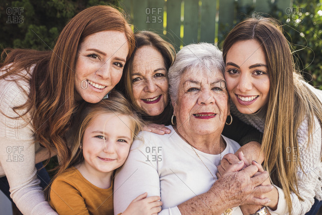Portrait of multigenerational women close together