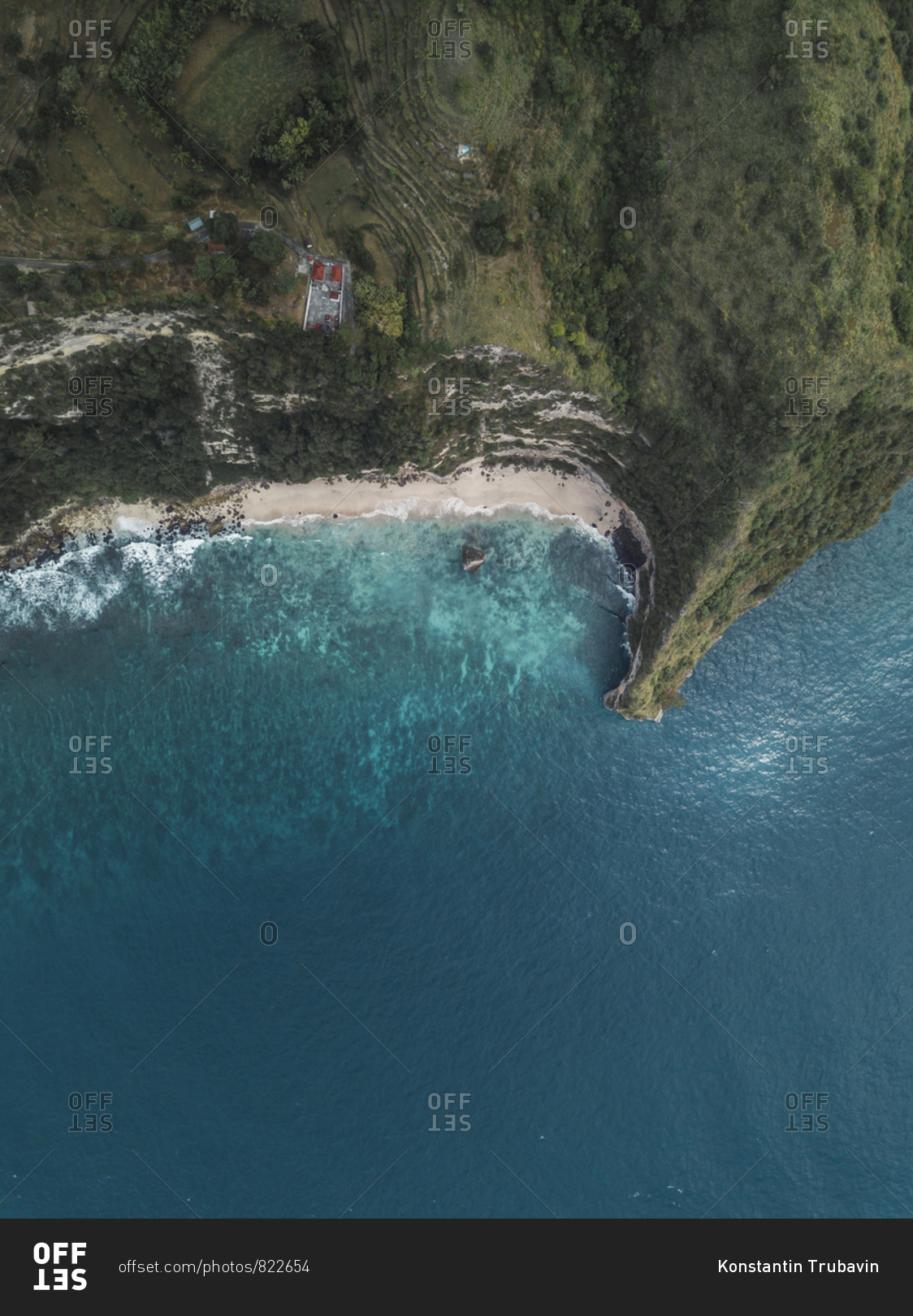 Aerial View Of Suwehan Beach Nusa Penida Island Bali Indonesia Stock Photo Offset