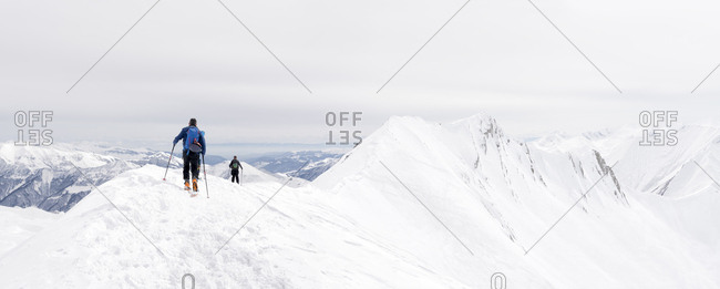 Georgia- Caucasus- Gudauri- people on a ski tour