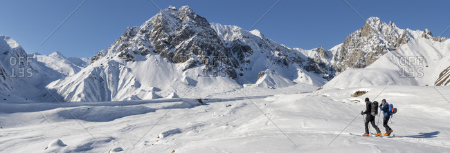 Georgia- Caucasus- Gudauri- two people on a ski tour
