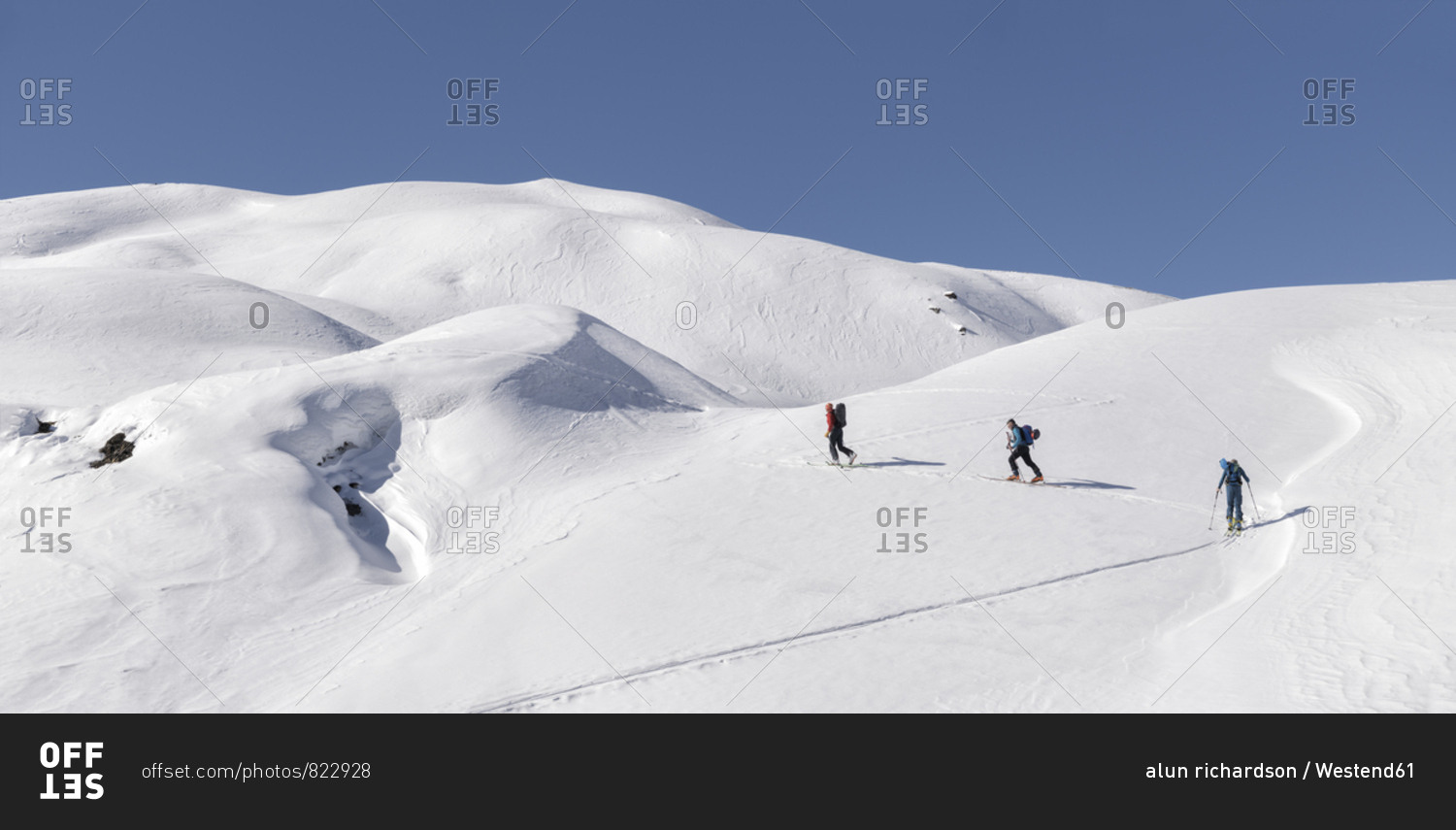 Georgia- Caucasus- Gudauri- people on a ski tour