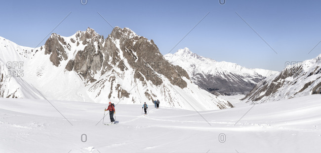 Georgia- Caucasus- Gudauri- people on a ski tour