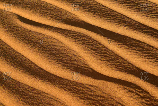 Africa- Algeria- Sahara- ripple marks- texture on a sanddune