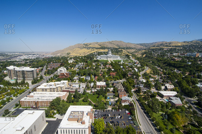 USA- Utah- Salt Lake City- view over Salt Lake City with the Utah State Capitol