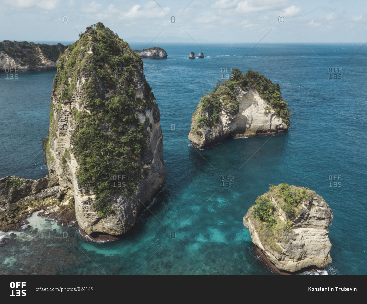 Aerial view of rock  formation near Thousand islands 