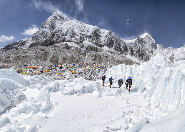 Nepal- Solo Khumbu- Mountaineers coming from Everest Base Camp