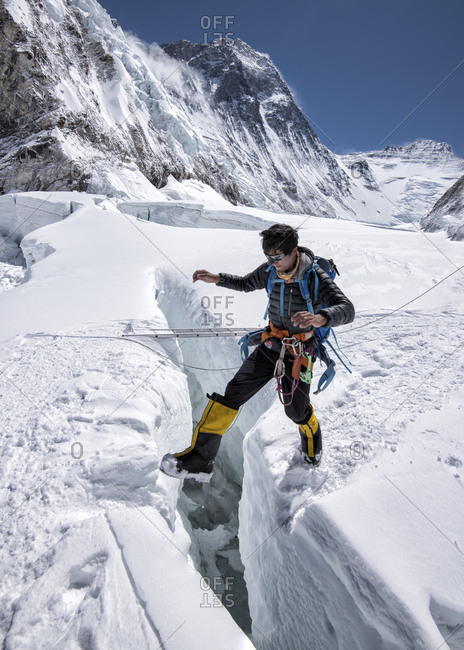 Nepal- Solo Khumbu- Everest- Mountaineer at Western Cwm