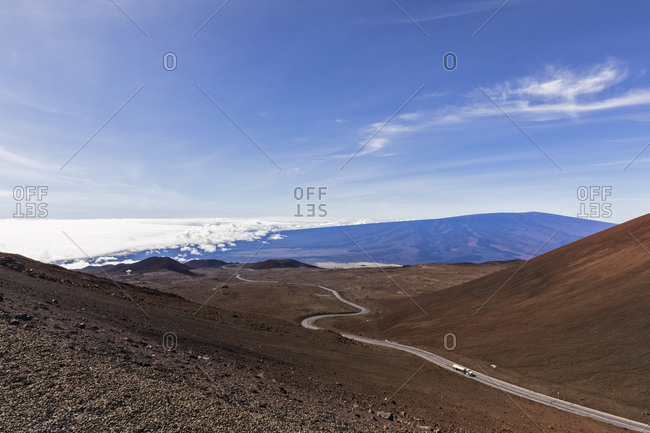 USA- Hawaii- Mauna Kea volcano- Mauna Kea Access Road to the summit of Mauna Kea