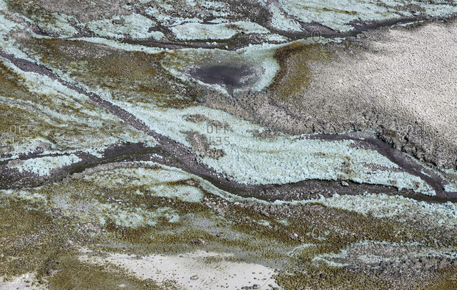 From above blue rusty mountain streaks in Mines of Riotinto Huelva