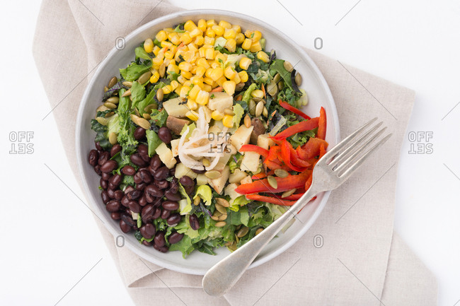Overhead view of fresh taco salad