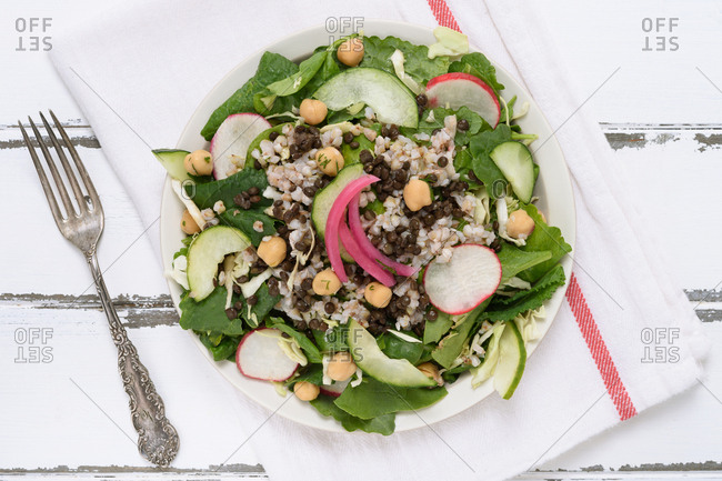 Lentil and vegetable salad