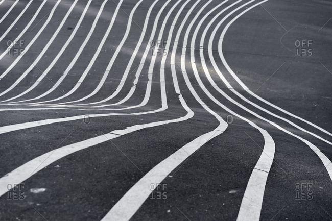 White lines on tarmac