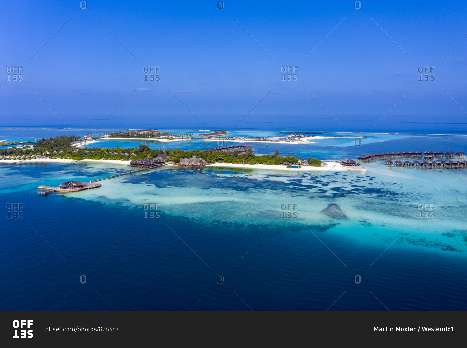 Maldives- South Male Atoll- aerial view of island Olhuveli