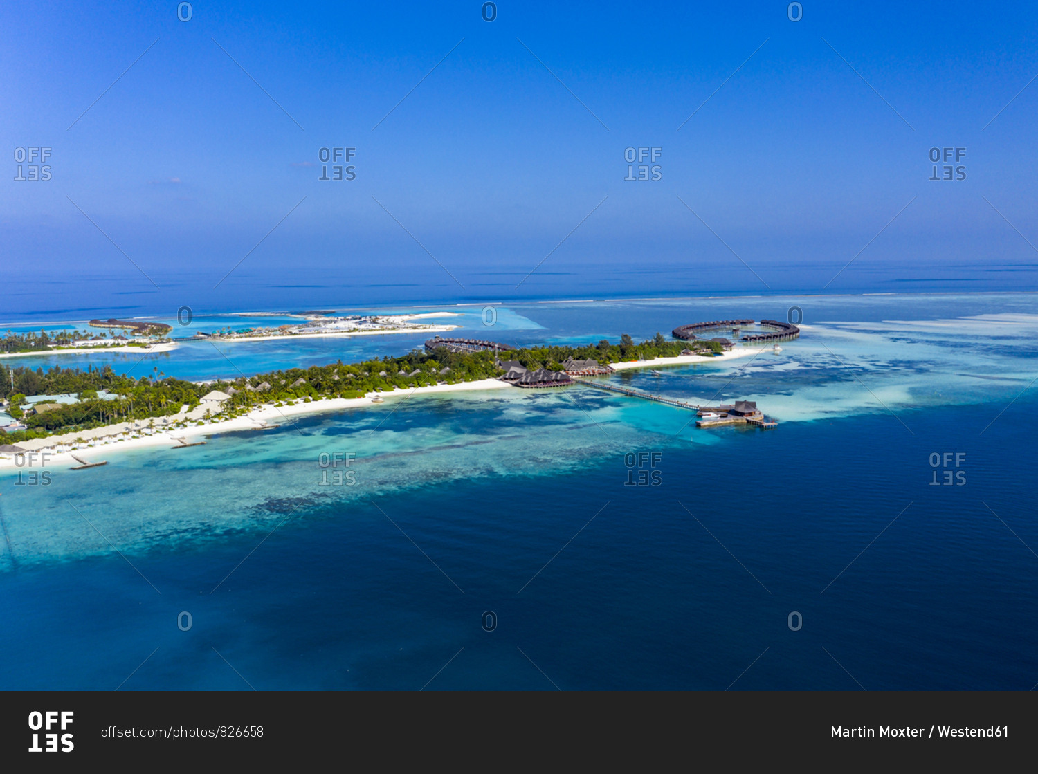 Maldives- South Male Atoll- aerial view of island Olhuveli
