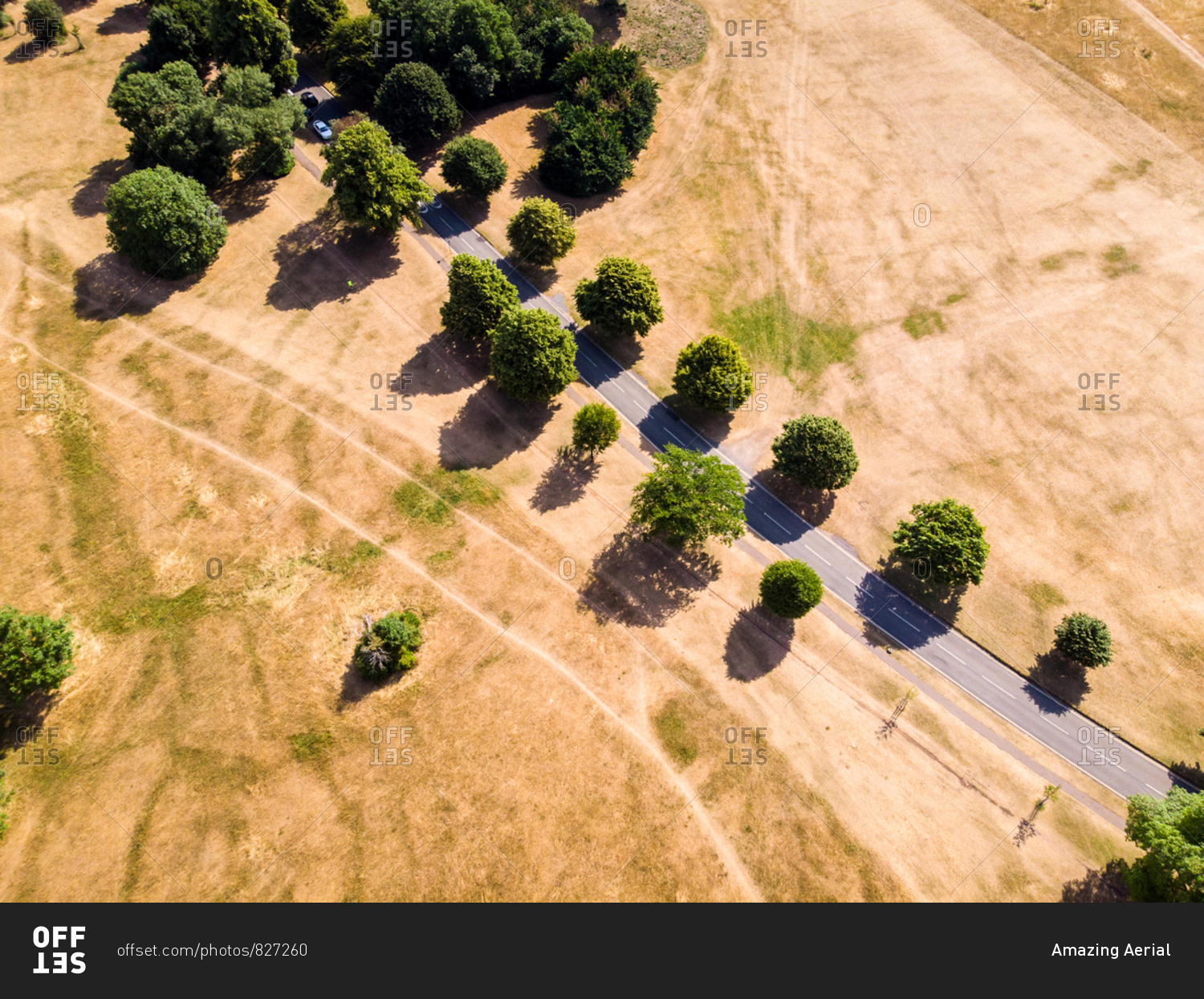 Aerial view of an indian summer shows the effects of climate change, Bristol, United Kingdom