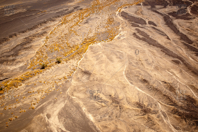 Aerial view of the arid landscape of Suguta Valley, part of the Great Rift Valley in  Kenya.