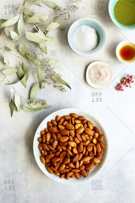 Plate of smoky and seasoning ingredients