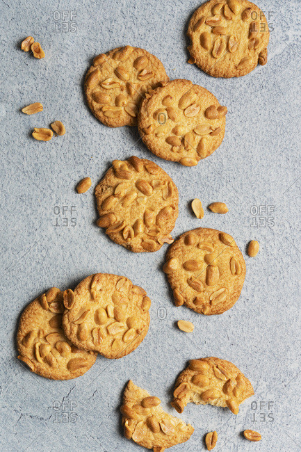 Crisp glazed peanut biscuits.