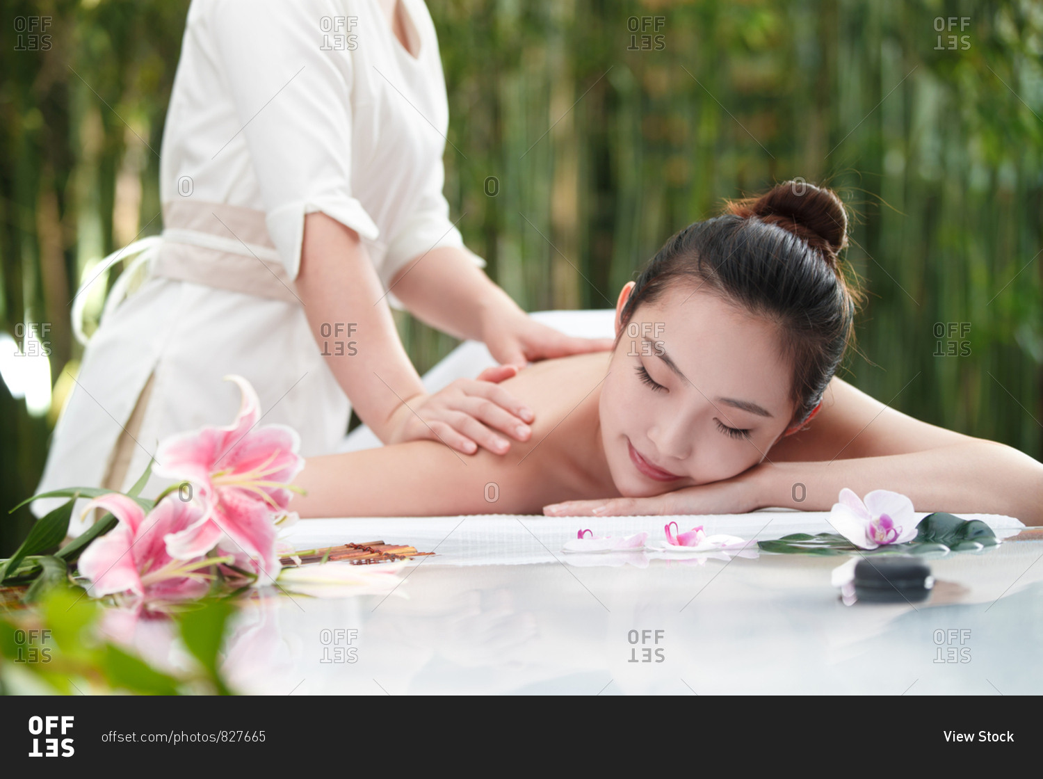 The young woman do spa