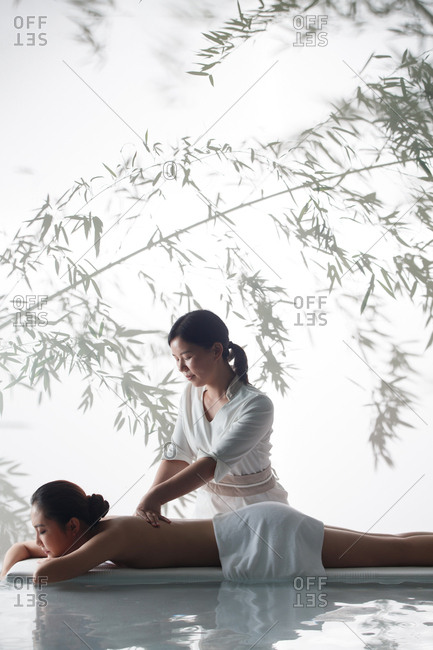 The young woman do spa