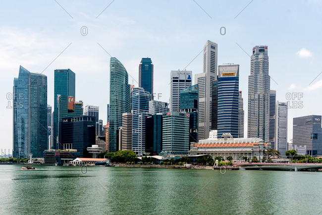 Singapore Skyline Marina Stock Photos Offset