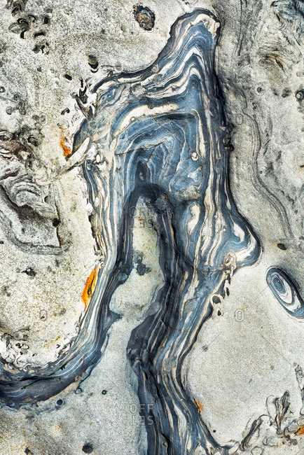 Abstract view of tide pool rocks with unique colors and patterns