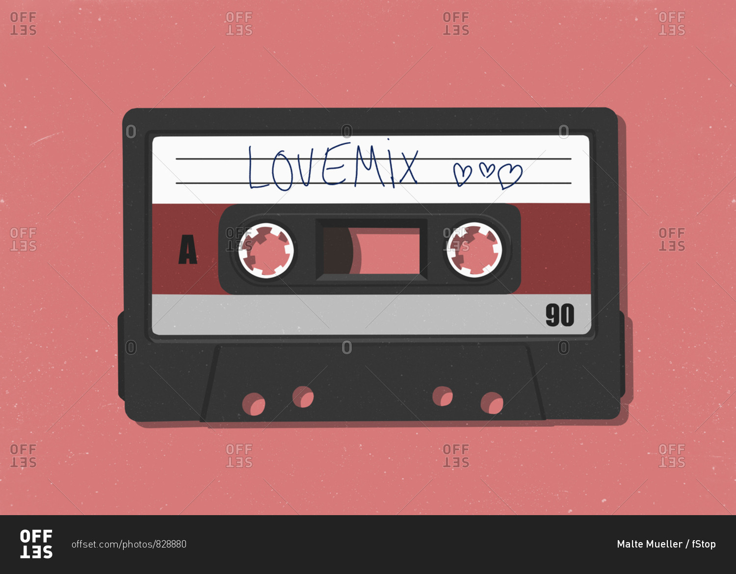 Retro love mix cassette tape