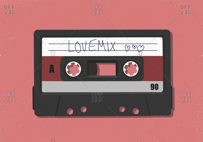 Retro love mix cassette tape