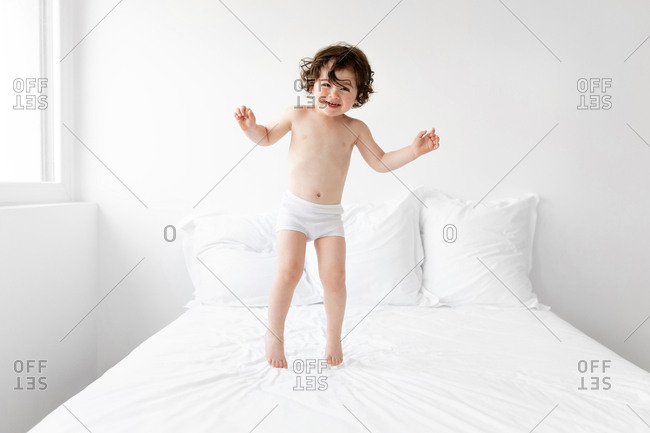 little girl in underwear stock photos - OFFSET