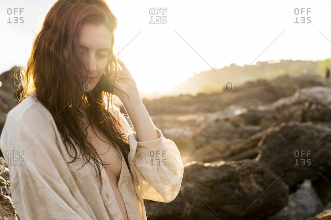 damp hair stock photos - OFFSET damp hair stock photos - OFFSET